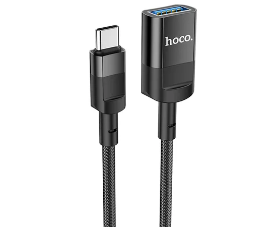 Переходник Hoco U107 Type-C male to USB female USB3.0 Black