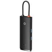Переходник HUB Baseus Lite Series 6in1 (Type-C to HDMI + 2xUSB 3.0 + PD+SD/TF) (WKQX05) Black