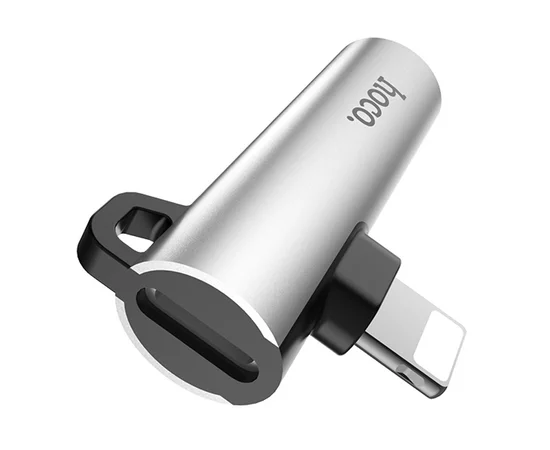 Переходник Hoco LS21 Lightning to 3,5 AUX Стальной