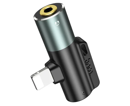 Переходник Hoco LS32 3.5 to Lightning AUX Metal gray
