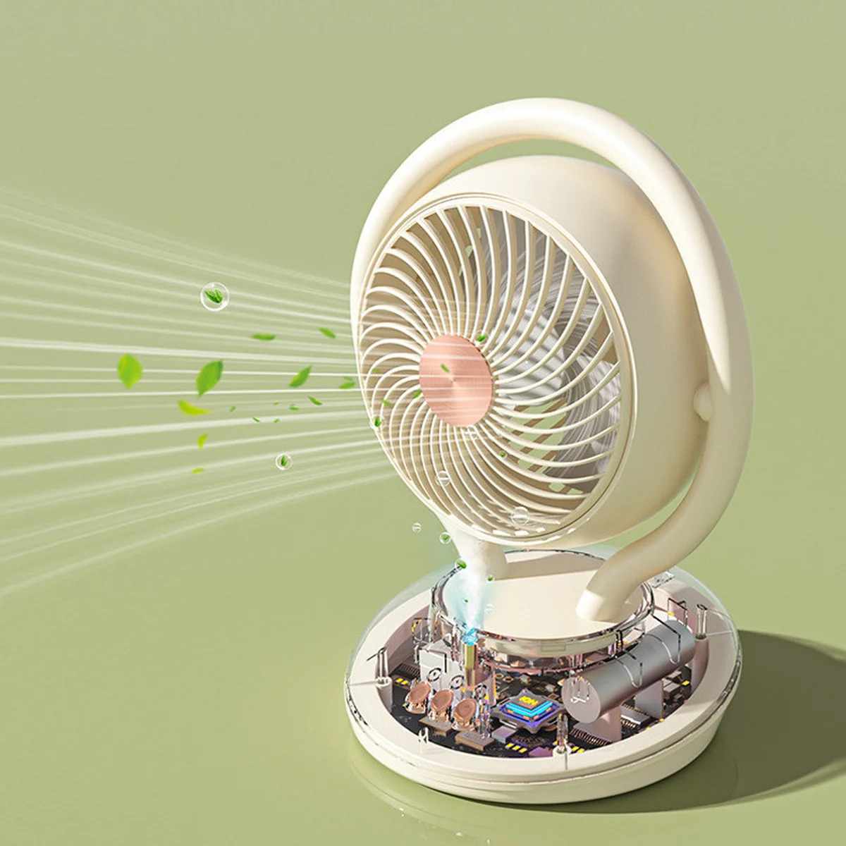 Настольный вентилятор F12 с отрицательной ионизацией 6000mAh White
