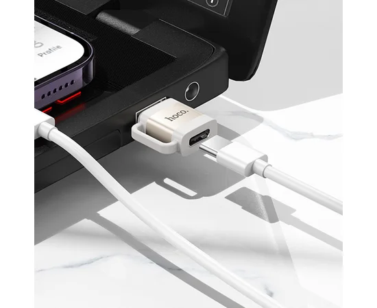 Переходник Hoco UA31D OTG USB male to Type-C female USB2.0 Gray