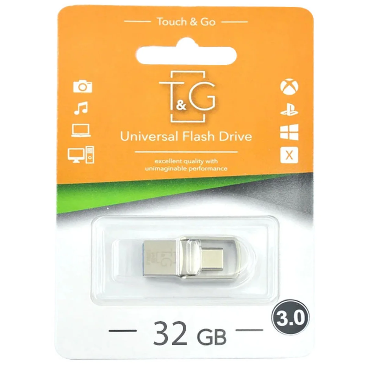 Флеш-драйв T & G 104 Metal series USB 3.0 - Type-C, 32GB Срібний