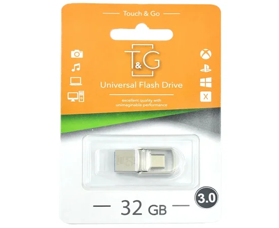 Флеш-драйв T&G 104 Metal series USB 3.0 - Type-C, 32GB Серебряный