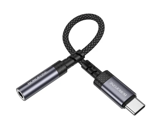 Перехідник Borofone BV24 Graceful Type-C to 3.5mm Metal grey