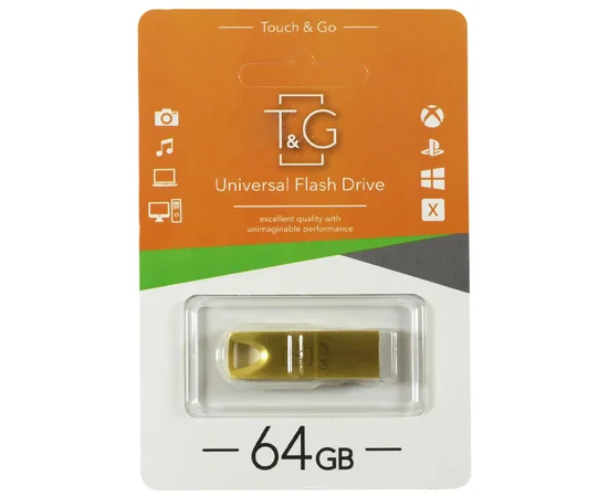 Флеш-драйв 3.0 USB Flash Drive T&G 117 Metal Series 64GB Золотой