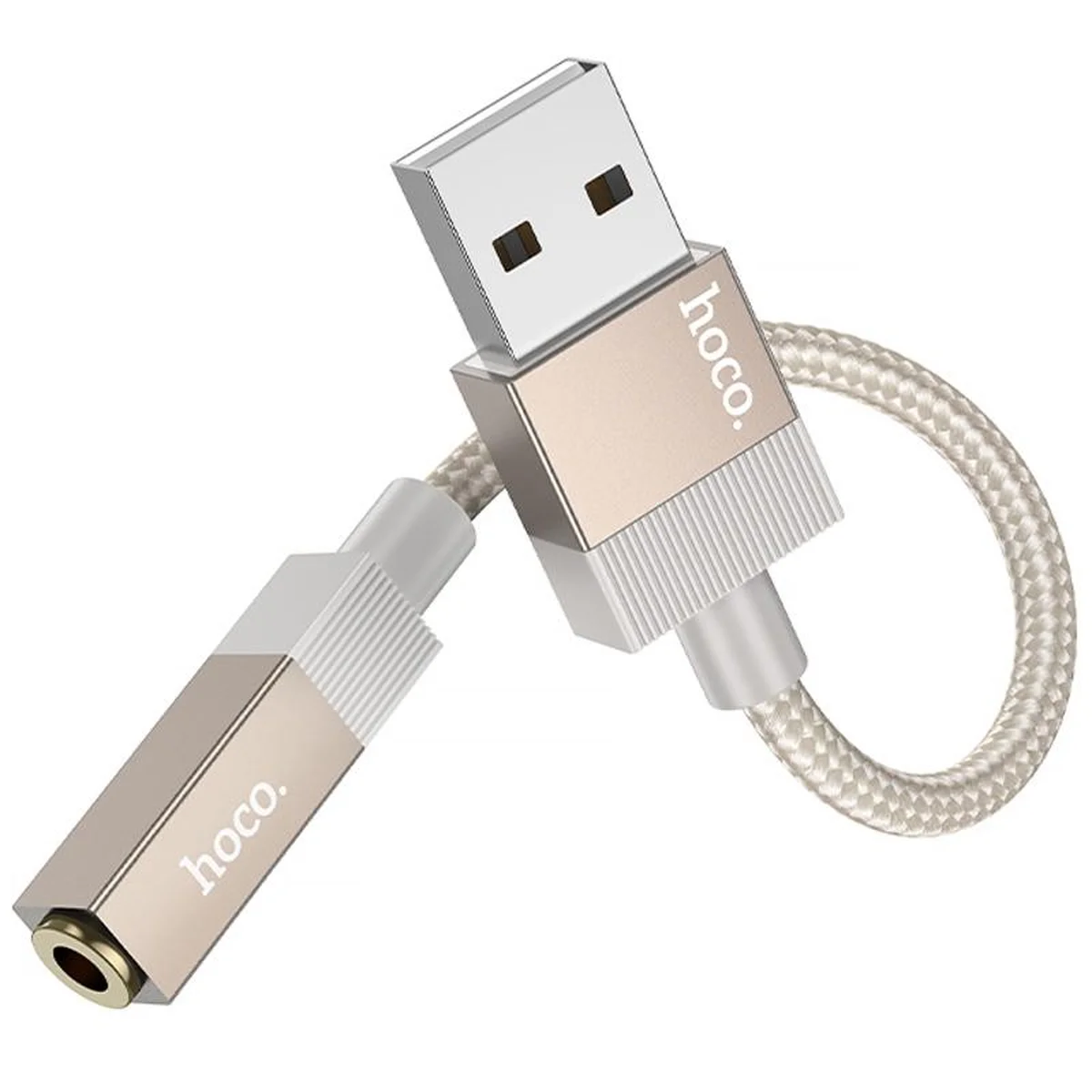 Переходник Hoco UPA32D Clever USB to 3.5mm Gold