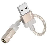 Переходник Hoco UPA32D Clever USB to 3.5mm Gold