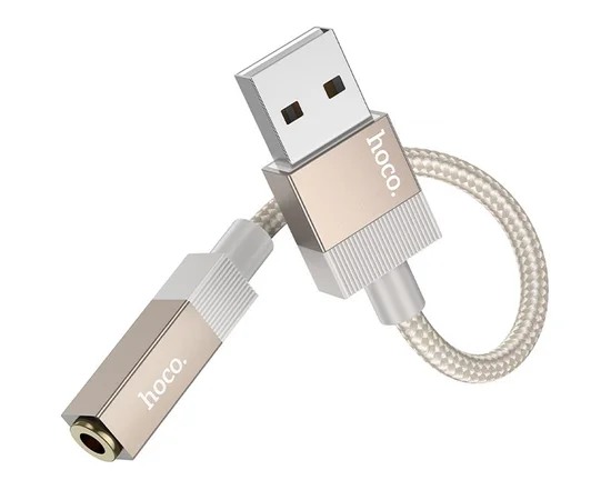 Перехідник Hoco UPA32D Clever USB to 3.5mm Gold