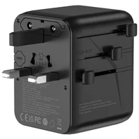 Сетевой универсальный переходник WIWU UA010 Warrior GaN 45W + 2USB-A/3C Black