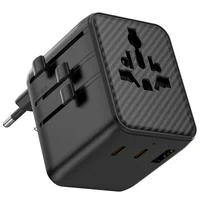 Сетевой универсальный переходник WIWU UA011 Warrior GaN 25W + 1USB-A/2C Black