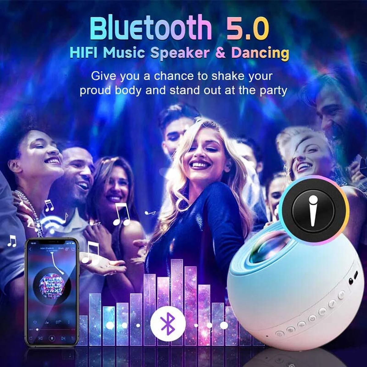 Проектор-ночник Ocean Dream E14A with Bluetooth and Remote Control Blue