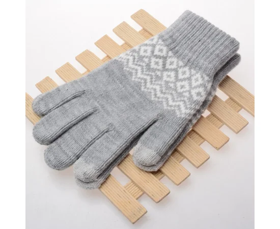 Перчатки сенсорные SHOU с узором Серый