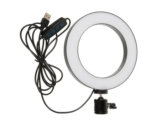 Кольцевая лампа LiveStream 16см без держателя, на треноге Черный