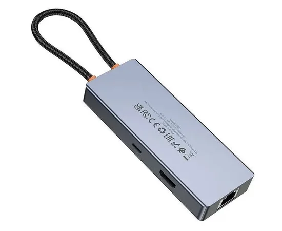 Переходник HUB Hoco HB51 Wow 6in1 (Type-C to HDTV+RJ45+PD+3xUSB3.0) Deep space gray
