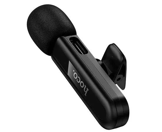 Петличный беспроводной микрофон Hoco L20B Fair 3in1 (Lightning/Type-C/3.5) Black