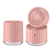 Настольный вентилятор Rapid Cooling 3in1 с водяным охлаждением и подсветкой 1200 mAh Pink