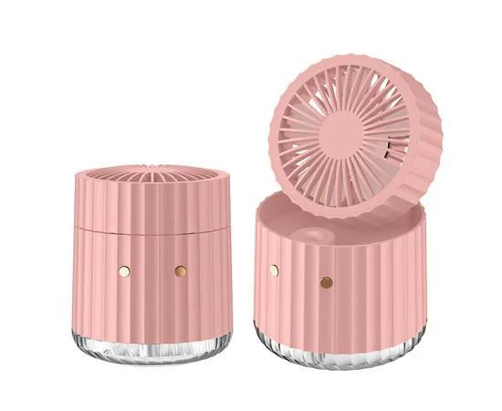 Настольный вентилятор Rapid Cooling 3in1 с водяным охлаждением и подсветкой 1200 mAh Pink