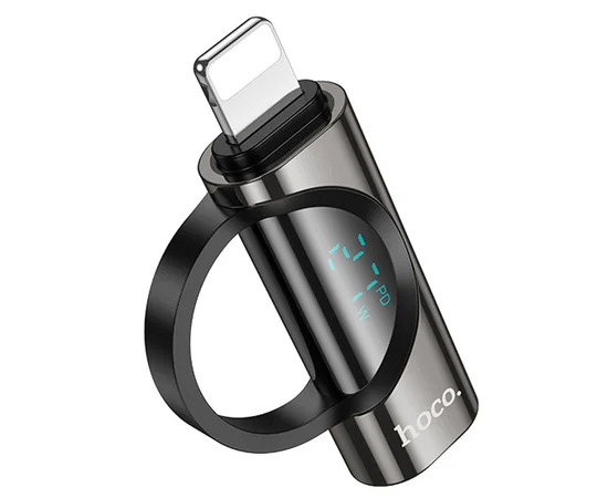 Переходник Hoco UA32B Lightning male to Type-C female display adapter Black