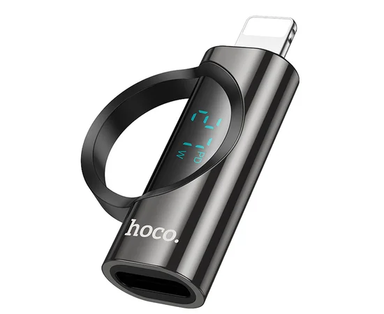 Переходник Hoco UA32B Lightning male to Type-C female display adapter Black