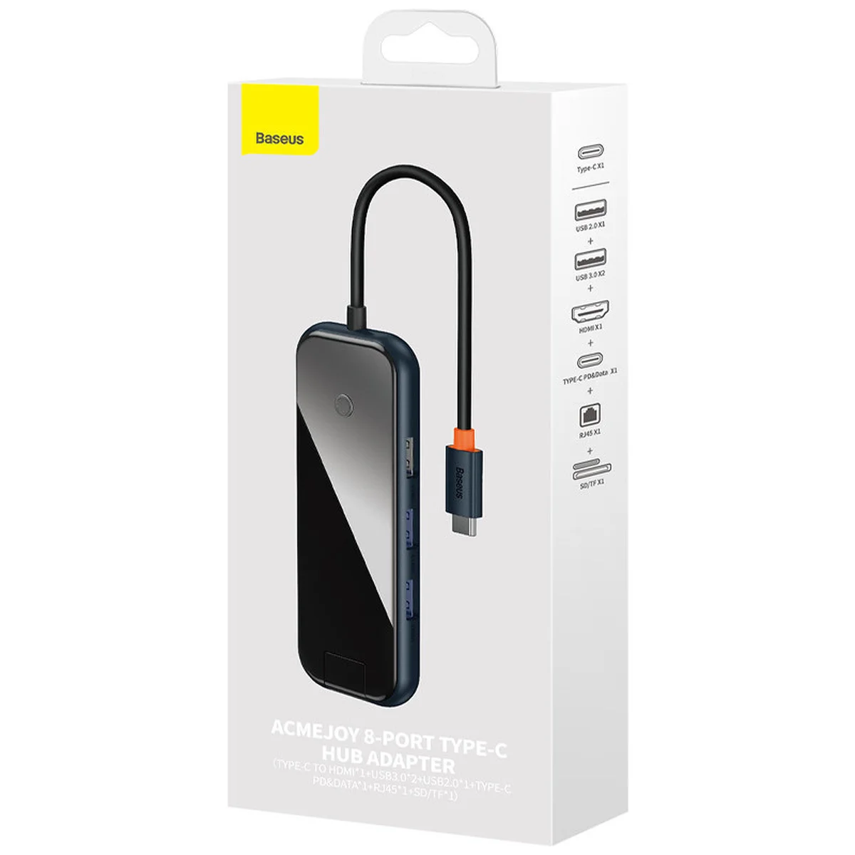 Переходник Baseus Hub AcmeJoy 7-Port Type-C (HDMI*1+USB3.0*2+USB2.0*1+Type-C PD&Data*1+SD/TF) (WKJZ) Dark Gray