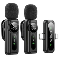 Петличный беспроводной микрофон WIWU WM007 Dual-mic (Lightning/Type-C) Black