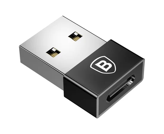 Переходник Baseus Exquisite USB Male to Type-C Female (CATJQ-A01) Черный