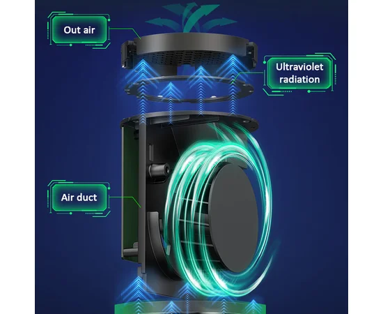 Портативный очиститель воздуха Usams US-ZB169 Черный / Серый