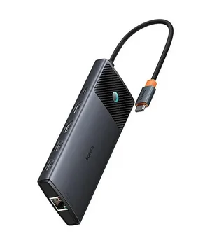 Перехідник HUB Baseus Metal Gleam II OS 10in1 Dual Display (B00061800123-01) Cosmic Black