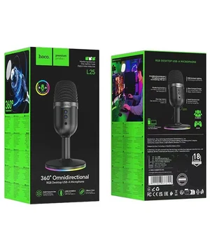 Мікрофон всеспрямований для геймінгу Hoco L25 Bright USB Black