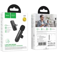 Петличный беспроводной микрофон Hoco L20 Fair Type-C Black