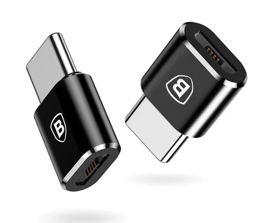 Перехідник Baseus microUSB to Type C Чорний