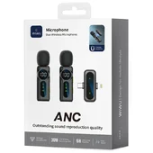 Петличний бездротовий мікрофон WIWU WM007 Dual-mic (Lightning/Type-C) Black