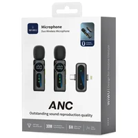 Петличный беспроводной микрофон WIWU WM007 Dual-mic (Lightning/Type-C) Black