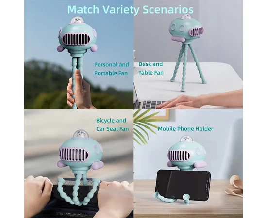 Мультифункциональный вентилятор Submarine F18 with music and battery 4000 mAh Blue