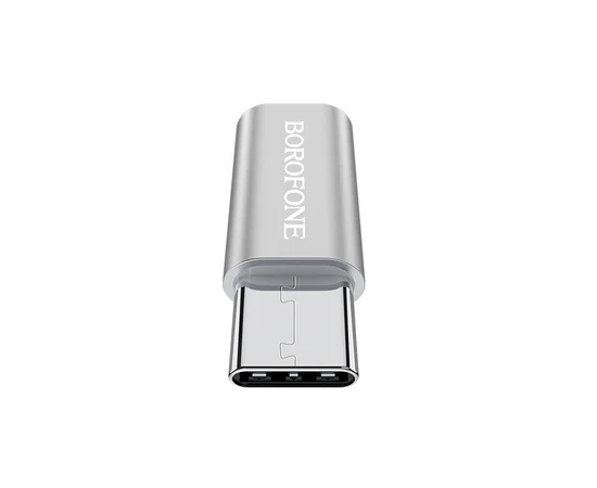 Переходник Borofone BV4 MicroUSB to Type-C Серебряный