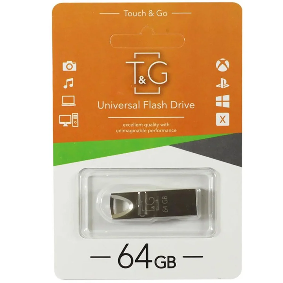 Флеш-драйв 3.0 USB Flash Drive T & G 117 Metal Series 64GB Срібний
