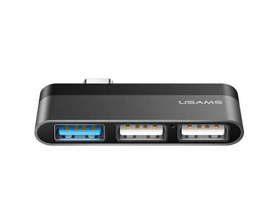 Переходник HUB Usams US-SJ461 Type-C to 3 USB port Серый