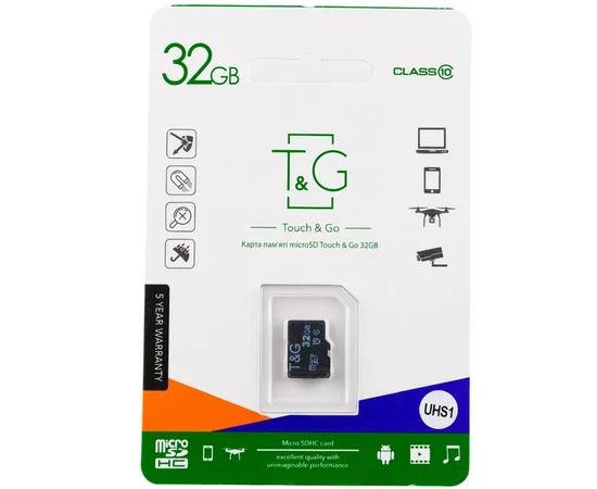Карта памяти T&G microSDHC (UHS-1) 32 GB class 10 (без адаптера) Черный