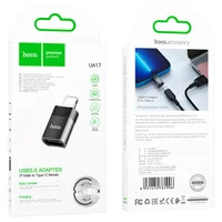 Перехідник Hoco UA17 Lightning Male to Type-C Female Чорний