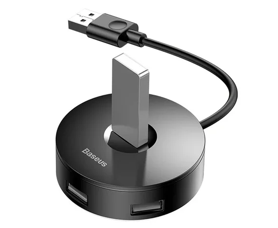 Переходник HUB Baseus Round Box USB to USB 3.0 + 3USB 2.0 (1m) (CAHUB) Черный