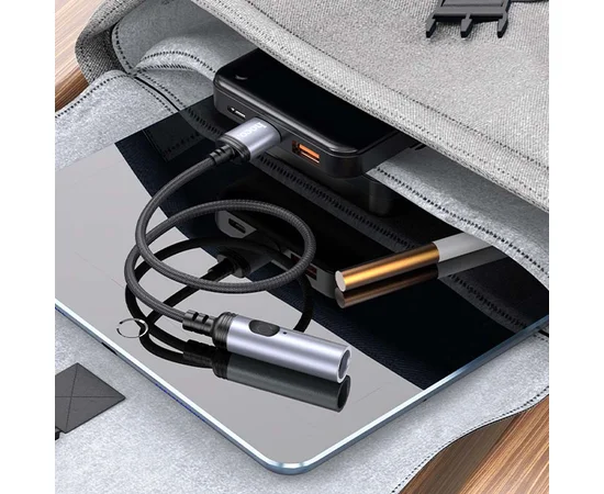 Портативный прикуриватель зажигалка Hoco UA30 USB Black