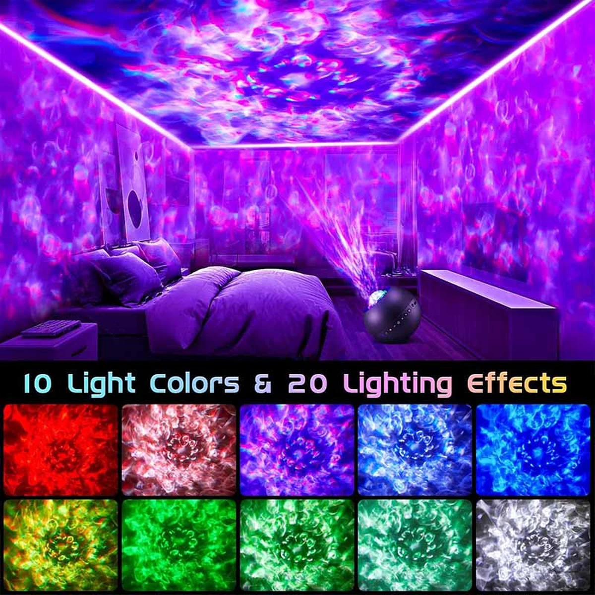 Проектор-ночник Ocean Dream E14 with Bluetooth and Remote Control Black