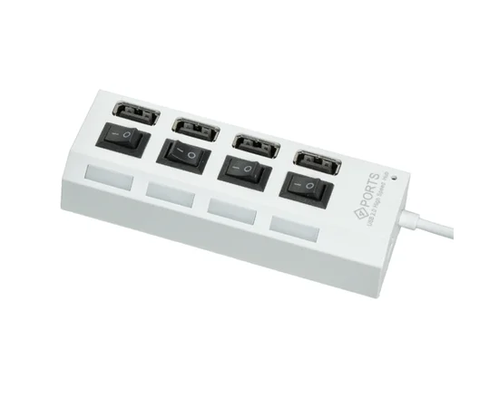 USB HUB Adapter (4USB 2.0 ) (20см) Белый