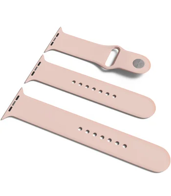 Силіконовий ремінець для Apple Watch Sport Band 38/40 (S / M & M / L) 3pcs Рожевий / Pink Sand