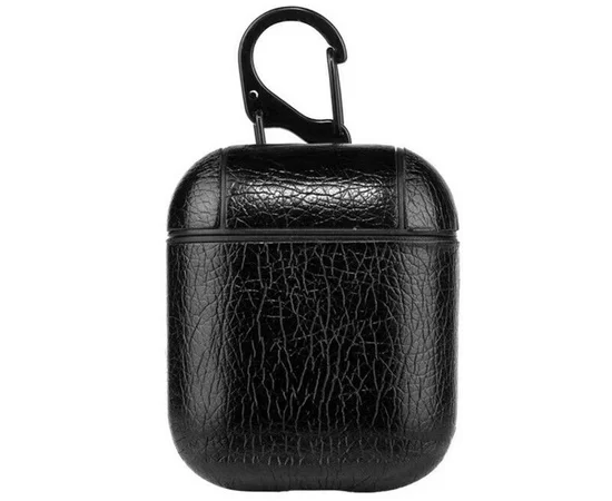 Кожаный футляр Leather series для наушников AirPods Черный