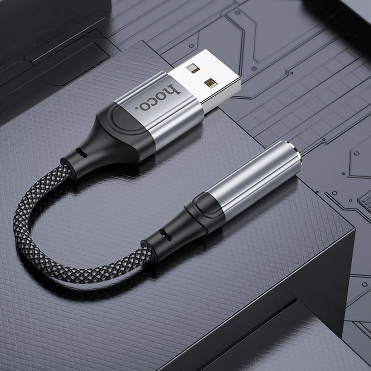 Переходник Hoco LS36 Fresh USB to 3,5 AUX Black