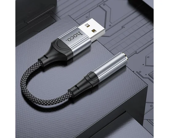 Переходник Hoco LS36 Fresh USB to 3,5 AUX Black