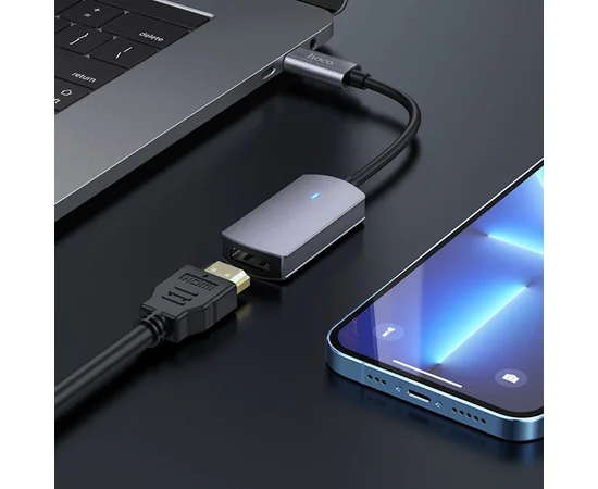 Переходник Hoco UA20 Presage Type-C to HDTV Metal gray