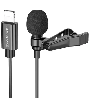 Микрофон петличный Borofone BFK11 Elegant lavalier Lightning (2m) Black Микрофон петличный Borofone BFK11 Elegant lavalier Lightning (2m) Black